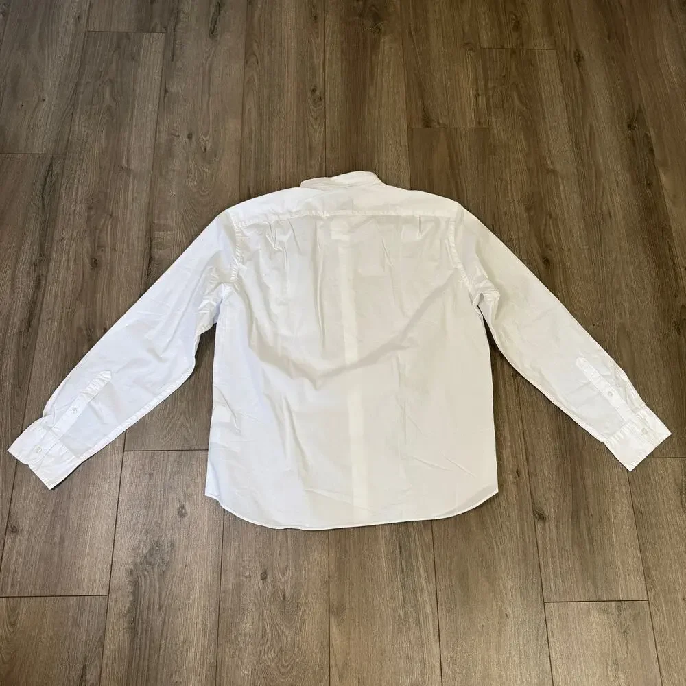J.Crew Slim Untucked Flex Washed Casual Shirt XL White Long Sleeve Button Down